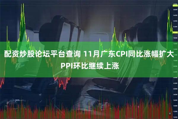 配资炒股论坛平台查询 11月广东CPI同比涨幅扩大 PPI环比继续上涨